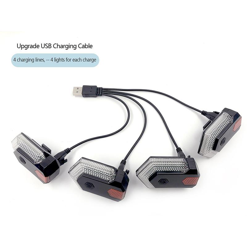 2023 НОВЫЙ 4 шт. велосипедные указатели поворота, передний и задний фонарь с интеллектуальным беспроводным пультом дистанционного управления, задний фонарь для велосипеда для езды на велосипеде, сигнальная лампа безопасности с звуковым сигналом