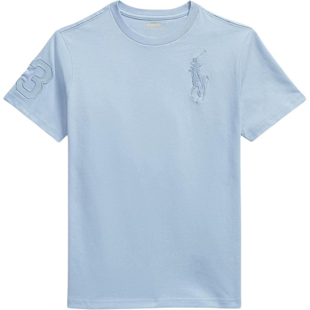 Футболка Polo Ralph Lauren с большим логотипом-пони Иконичный вышитый большой логотип-пони и 3 нашивки из твила Хлопок Вязаный круглый вырез Короткий рукав Пуловер 323832907-506