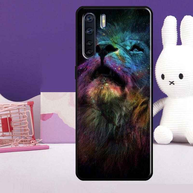 Чехол-животное Лев для Oppo A57 A77 A76 A16 A96 A17 A18 A60 A80 A40 A38 A58 A78 A98 A94 A74 A54 A15 A5 Pro