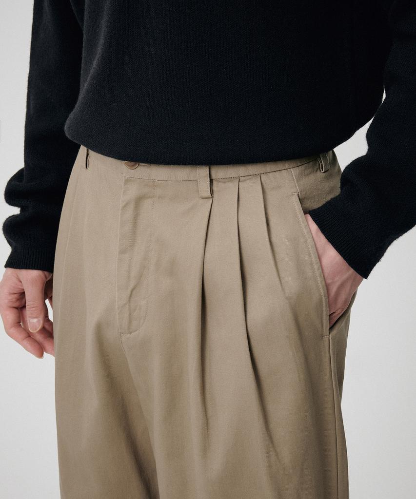 MUSINSA STANDARD Three-Pleated Semi-Balloon Chino Pants [Beige]