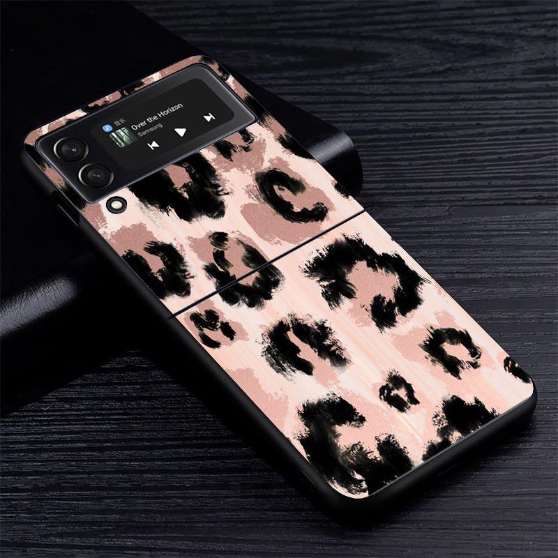 Leopard Print Z Flip 7 Phnoe Case For Samsung Z Flip 6 5 4 3 5G Galaxy ZFlip7 ZFlip4 ZFlip5 ZFlip6 ZFlip3 Phone Cover 4 Z Flip 7