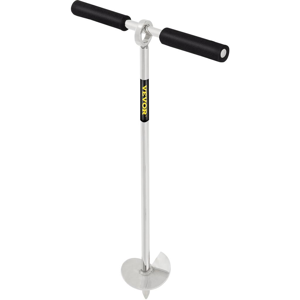 VEVOR Sand Anchor, 18\" Length Auger to The Beach and Sandbar, 316 Stainless Steel Screw Anchor with Removable Handle