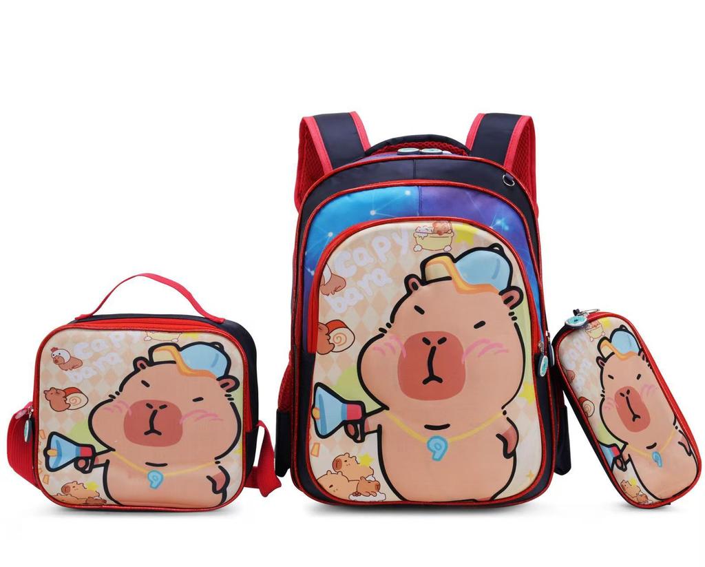 New 16-Inch 3-Piece Kids Cartoon Backpack Set Nylon Rolling Backpack School Bag for Boys Girls