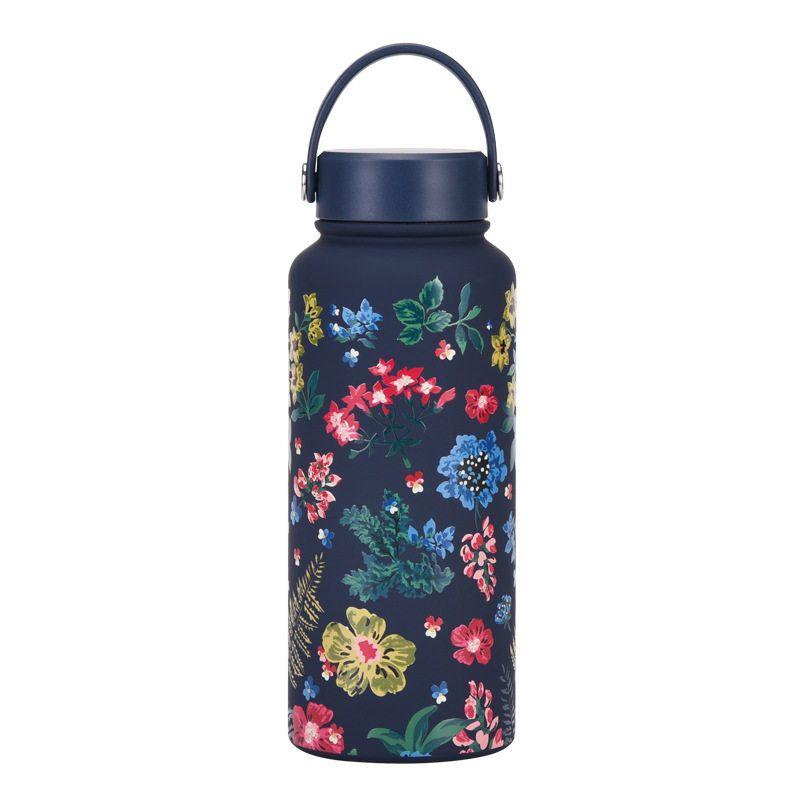 2025 New Model 1L Large Capacity Thermos Cup with Wide Mouth, Portable Handle, Sports Water Bottle, Outdoor Printed Water Cup for Women