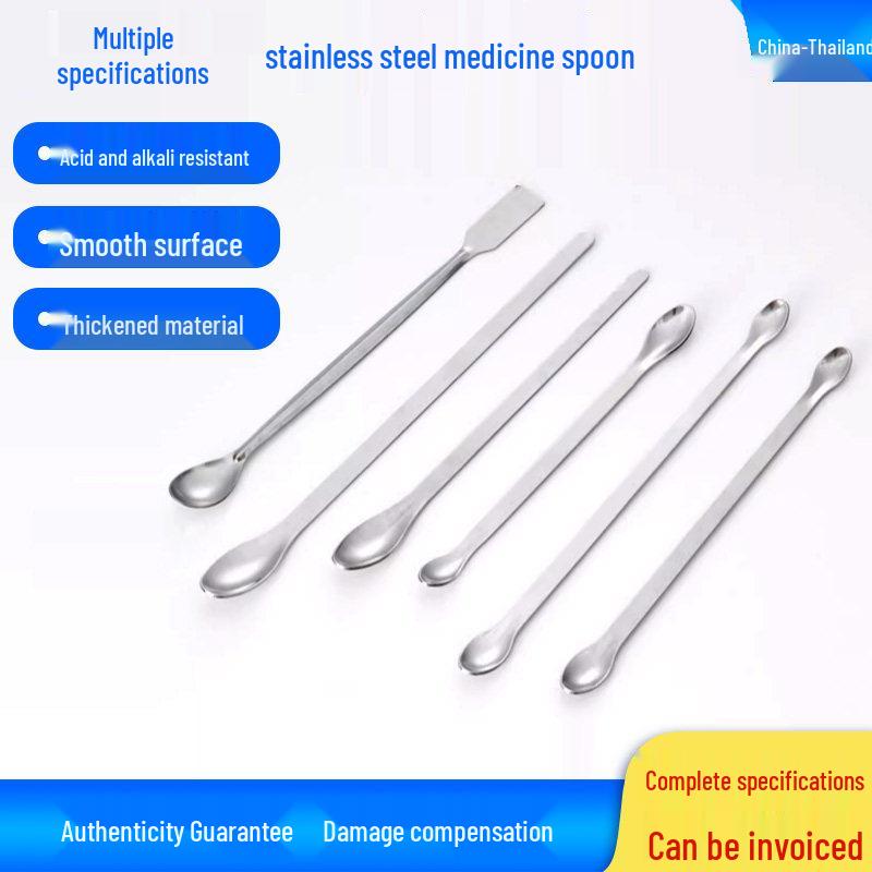 Stainless Steel Sampling Spoon Set: Single, Double, Square Head Options, Large to Small Sizes (16, 18, 20, 22cm)