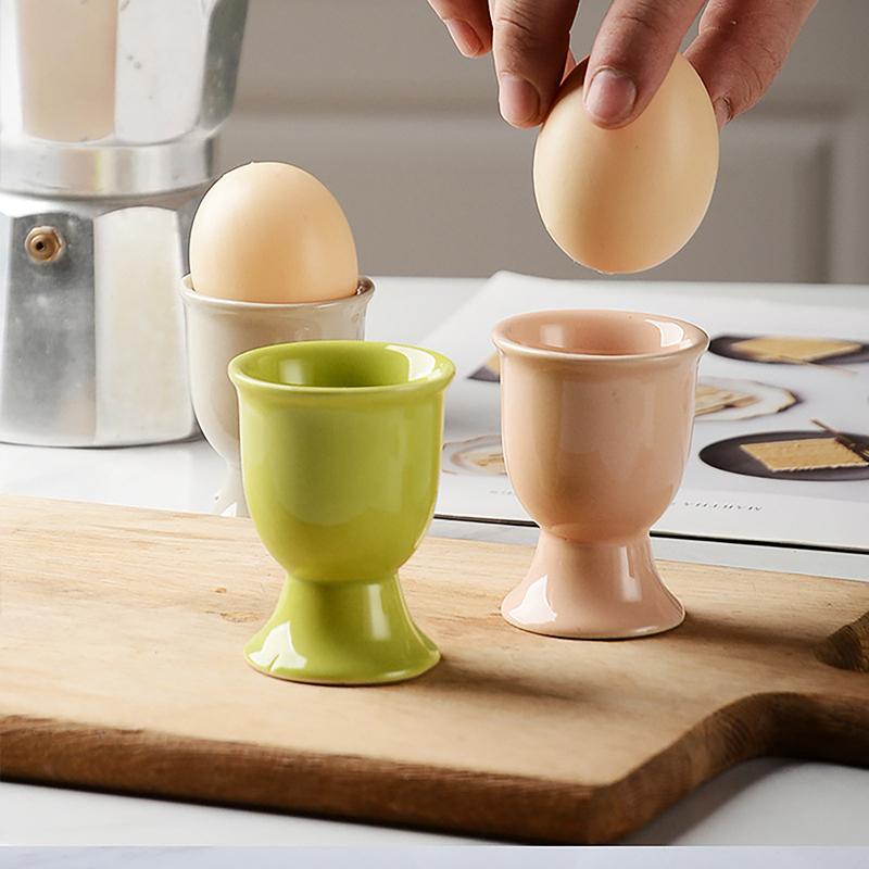 Ceramic Egg Cup Holders Candy Color Creative Serving Cups For Kitchen Egg Holder Cup Breakfast Banquet Eggs Supplies
