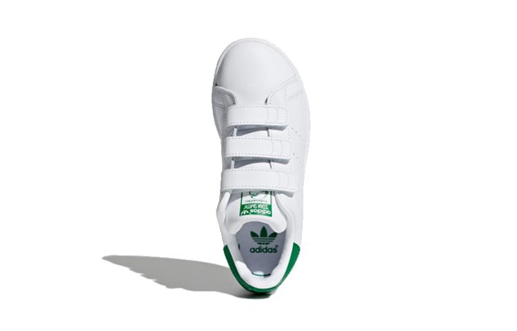 adidas Оригинальные Stan Smith Cf C Зеленый Хвост Нескользящие Низкие Детские Скейтбордические Кроссовки Белый Зеленый Детские M20607