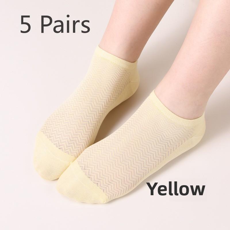 5 пар женских весенне-летних мягких влагоотводящих удобных дышащих сетчатых женских носков-лодочек