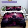 3pcs Haunted House Moonlit Bedding Set, Includes Without Pillow Inserts, Soft Comfortable Bedding Set,All-Season Use a0924042