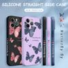 Luxury Butterfly Phone Case for iPhone 14 13 12 Pro Max Samsung Galaxy S23 Ultra S20 FE M32 A13 A20S Note 20 Soft Liquid Silicone Cover Coque