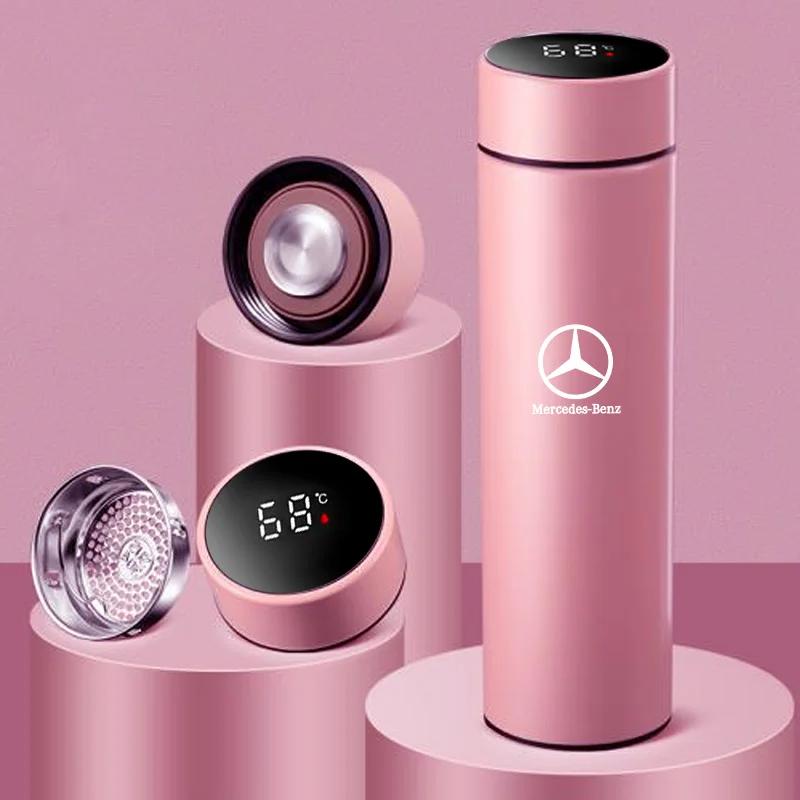 EMF1 Hot 2025 Stainless Steel Car Thermos Jug Smart Insulation Cup For Mercedes Benz A-Class W17 B-Class W247 C-Class W205 CLS-Class