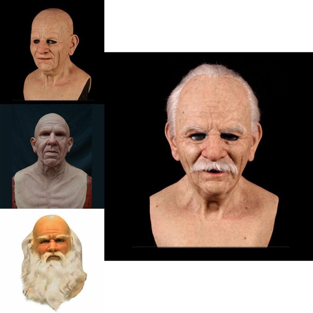 Realistic Latex Old Man Face Mask For Fancy Dress Cosplay Costume Halloween High Quality Material