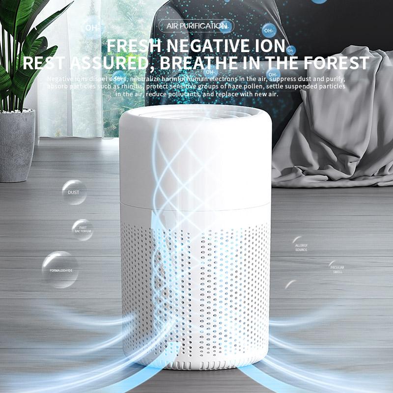 2024 New Household Air Purifier Quickly Removes Odors Blue Light Anion Fresh Air Can Add with Essential Oil Indoor Deodorizer