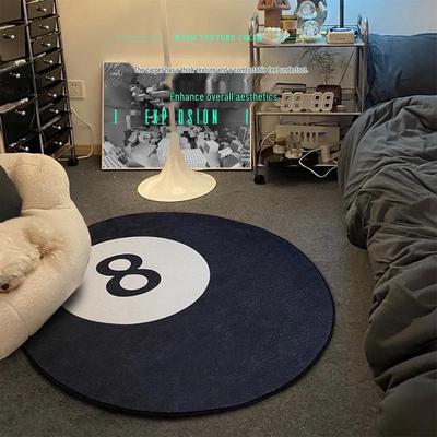 Черно-белый минималистичный коврик для пола в бильярдную для мальчиков, ковер 8-ball для дома, гостиной или прикроватный коврик