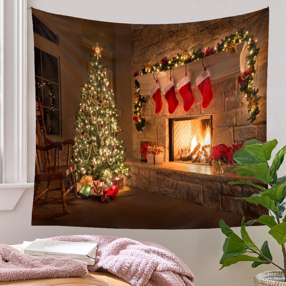 Tiktok живой фон Рождественская елка висит на стене гобелен украшение комнаты фон ткань одеяло