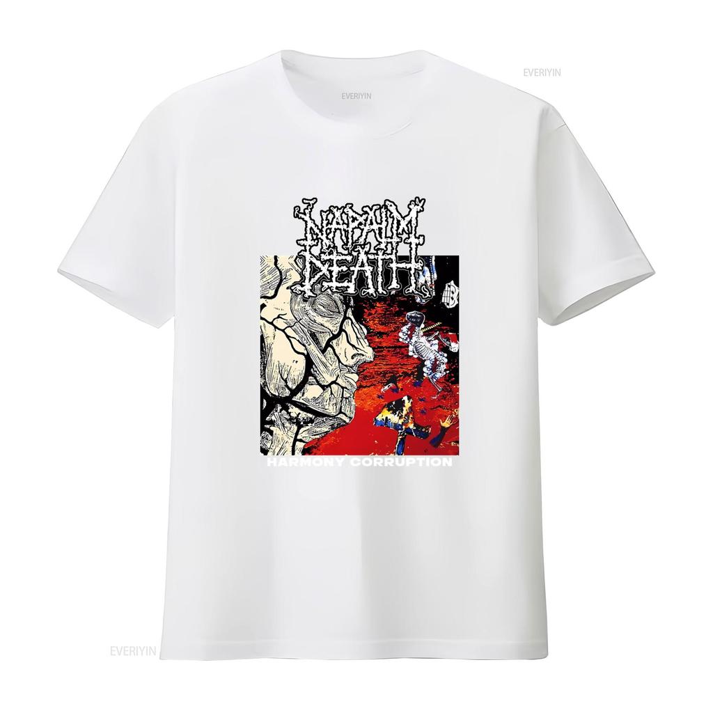 Napalm Death Harmony Corruption T Shirt Heavy Metal Punk Rock Style For Us Fans Vintage Comfortable Stretched Homme