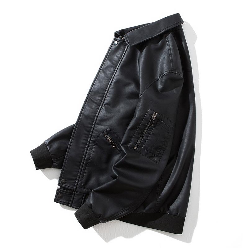 Весенне-осенняя молодежная кожаная куртка, модный тренд, простая универсальная персонализированная мужская куртка