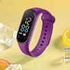 Студенческие детские электронные часы, модный водонепроницаемый спортивный браслет со светодиодным дисплеем, закругленный циферблат, регулируемый силиконовый ремешок, цифровые детские часы