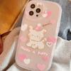 Противоударный силиконовый мягкий чехол для телефона Pink Puppy Happy Catoon Love Imd для Iphone 13 12 11 Promax 14 Pro Max, симпатичная задняя крышка, капа