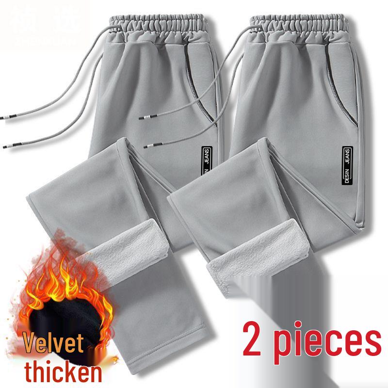 Мужские вельветовые брюки прямого кроя слим-фит на подкладке для осени и зимы