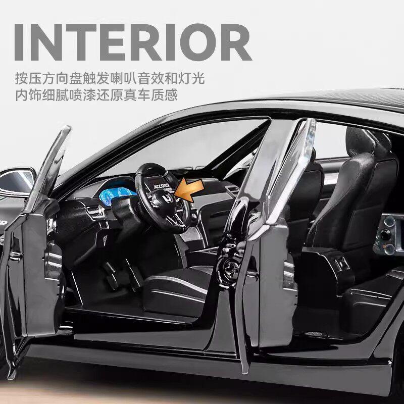 VZH5 1:24 Honda Accord SPORT HYBRID Alloy Metal Diecast Model Car Home Trendy & Desktop Display Ornament Hobby Birthday Gifts For Boy