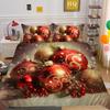 Рождественская печать 3D-печать Полиэстеровая наволочка Пододеяльник Доступен набор из двух или трех предметов