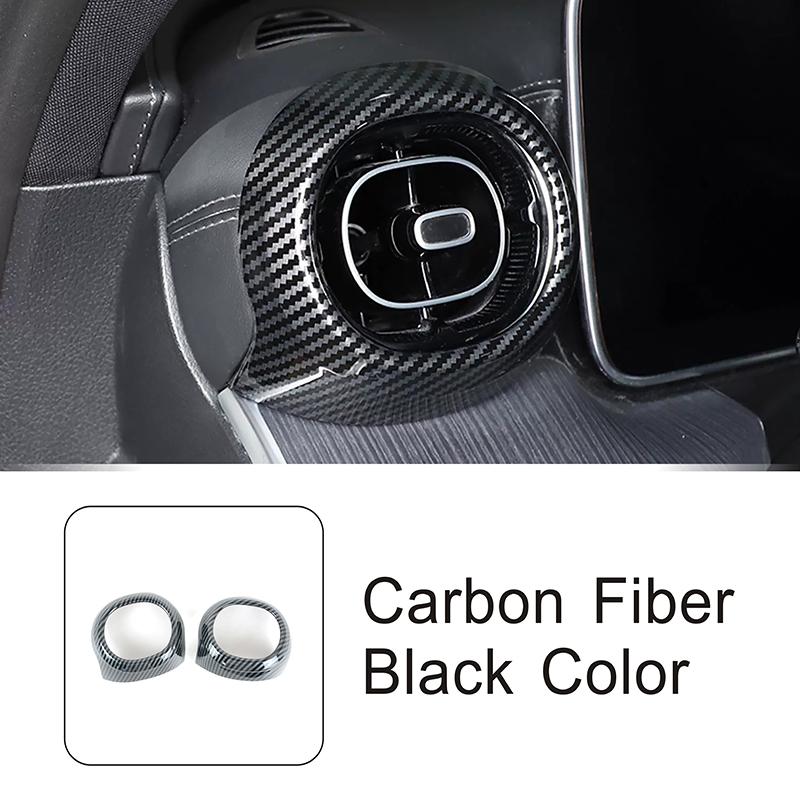 Carbon Fiber Color Console Side Air Condition Vent Circle Decoration Trim For Mercedes Benz C Class W206 Car Accessory