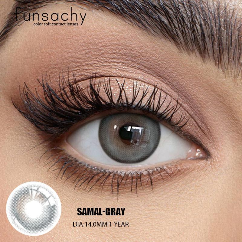 FUNSACHY 2pcs New Colored Contact Lenses for Eyes Fashion Cosmetic Brown Pupils Gray Lenses for Eye Multicolored Contact Lens