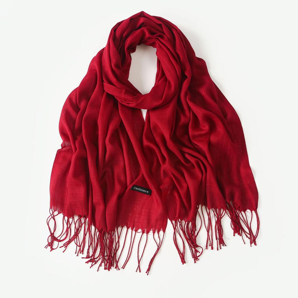 Шелковый солнцезащитный шарф: Модная шаль из бамбуковой пряжи с кисточками