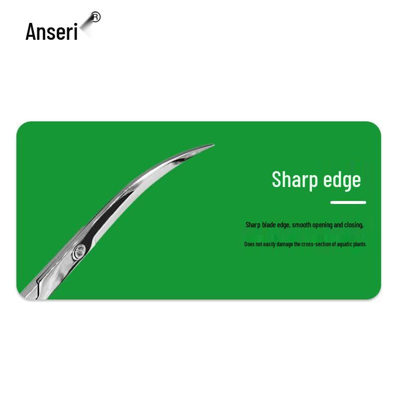 Anserui Extended Stainless Steel Bent Aquatic Plant Scissors