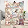 Happy 40th Birthday Quotes Blanket Durable Comfort Perfect for Bedding Couch Chair Four Seasons Universal Modern Style