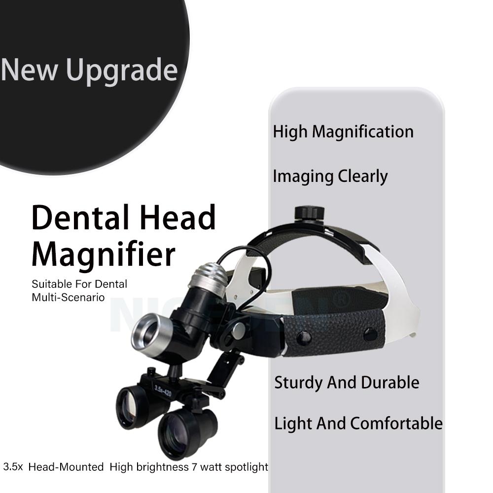 Niceden 7 Вт стоматологический светодиодный налобный светильник для бинокулярных луп, яркость пятна, регулируемый стоматологический лабораторный налобный светильник, хирургический налобный светильник