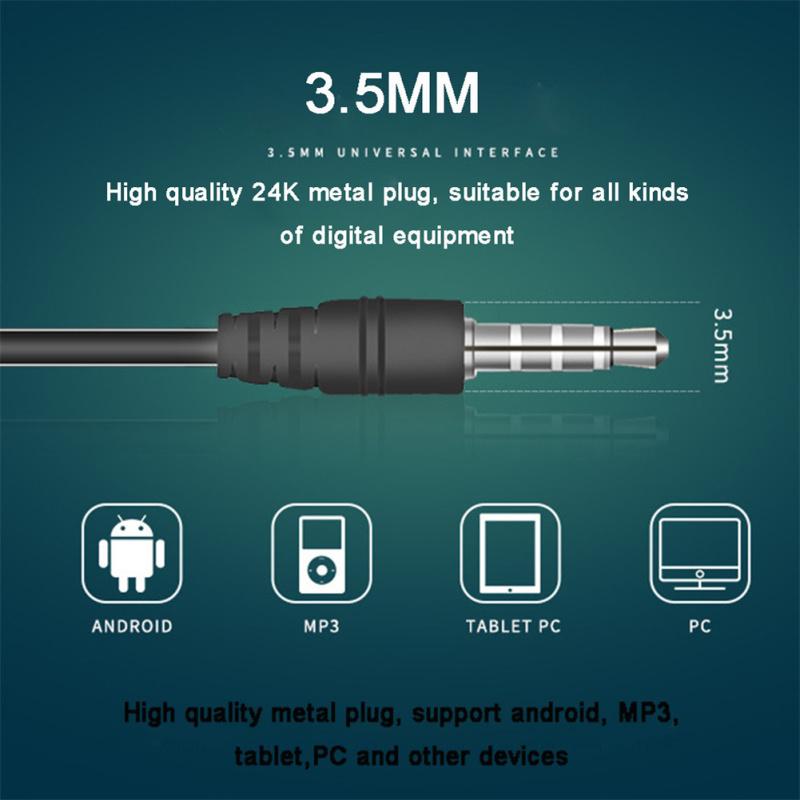 Универсальные проводные внутриканальные наушники с разъемом 3,5 мм, портативная гарнитура для мобильного телефона с проводным управлением для игр с