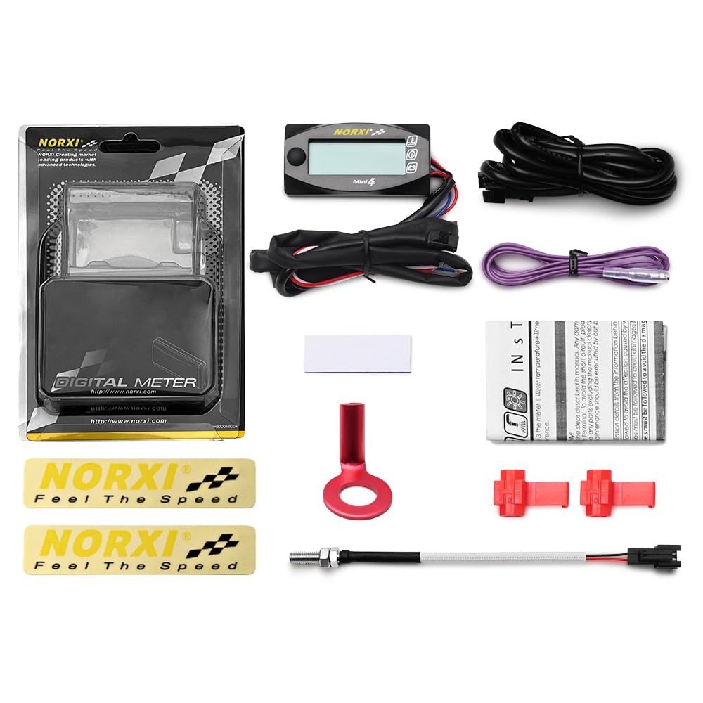 NORXI 4 In 1 Multi-functional Motorcycle Digital Meter, Mini 4 (Switch Between Cylinder Head
