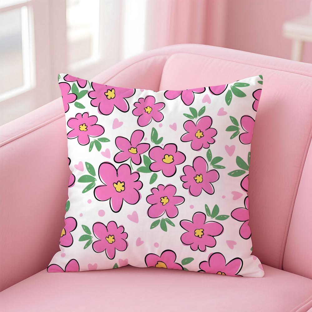 Ssmall daisy Cushion Cover Pillowcase Short Plush Invisible zipper Room Sofa Cushion Cover