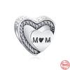 Neastamor Люблю тебя, мама, шарм-бусина в форме сердца, подходит для оригинального браслета, серебро 925 пробы, изготовление модных DIY украшений для женщин, подарок
