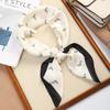 Trendy Square Silk Scarf Double Sides Black White Head Handkerchief 70*70cm Handbag Wraps Hair Scarf Female