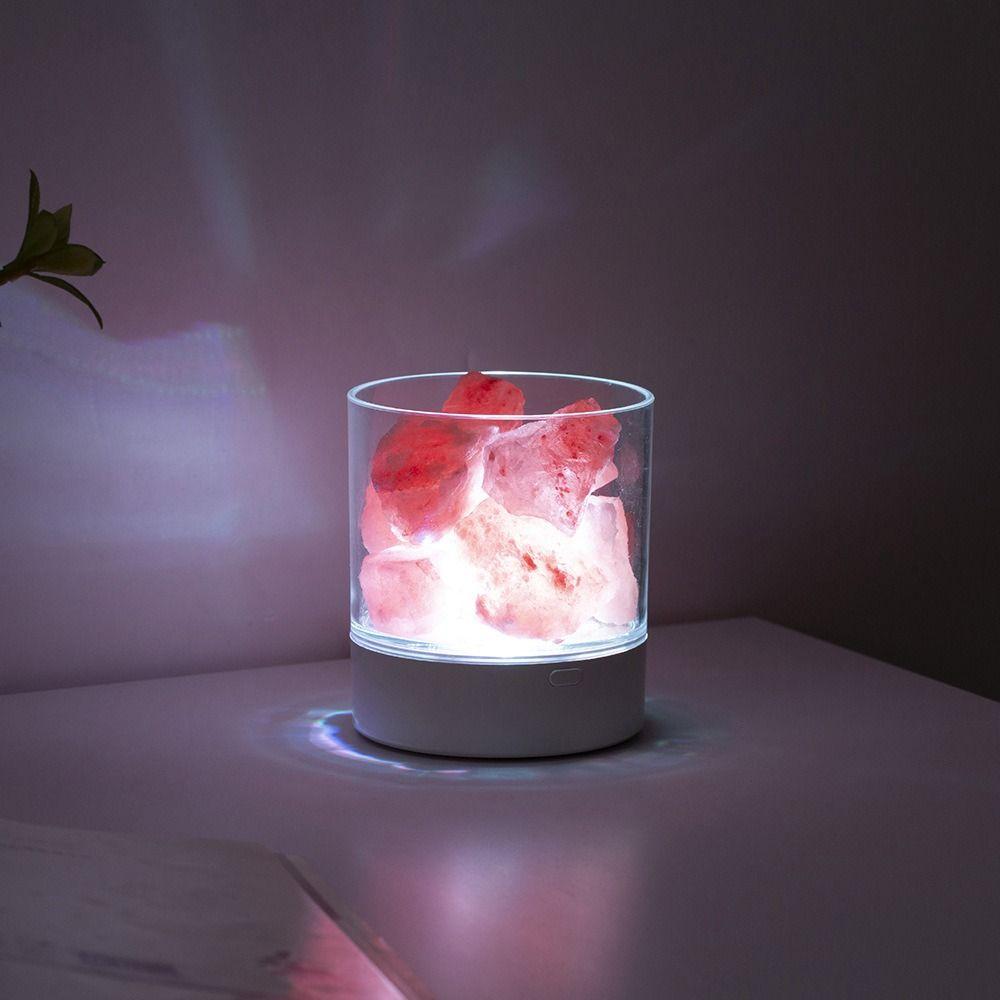 Natural Crystal Salt Lamp 7 Color Lights Table Lava Lamp Decorative Fixture LED Table Light  Desk