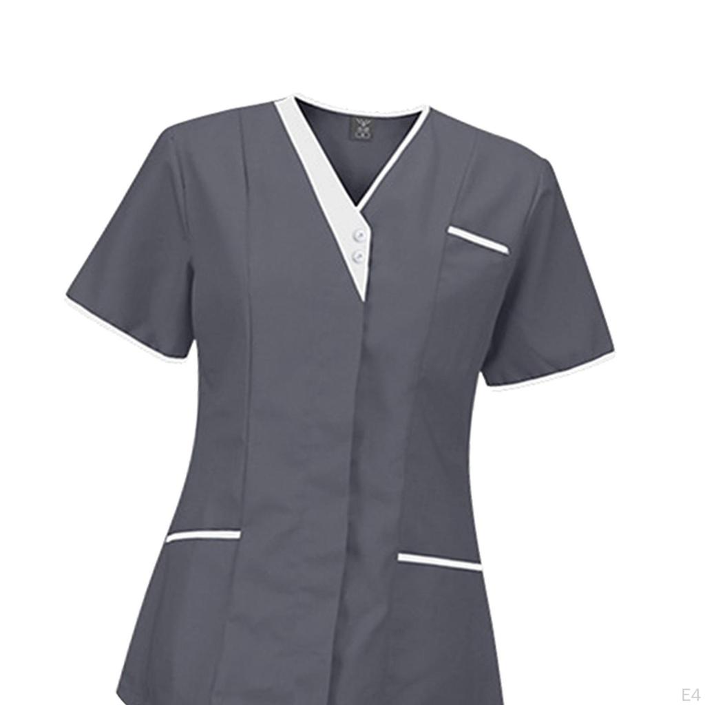 Медицинская форма Женские костюмы-скрабы Дышащий Удобный Доктор с карманами, Костюм медсестры Верх