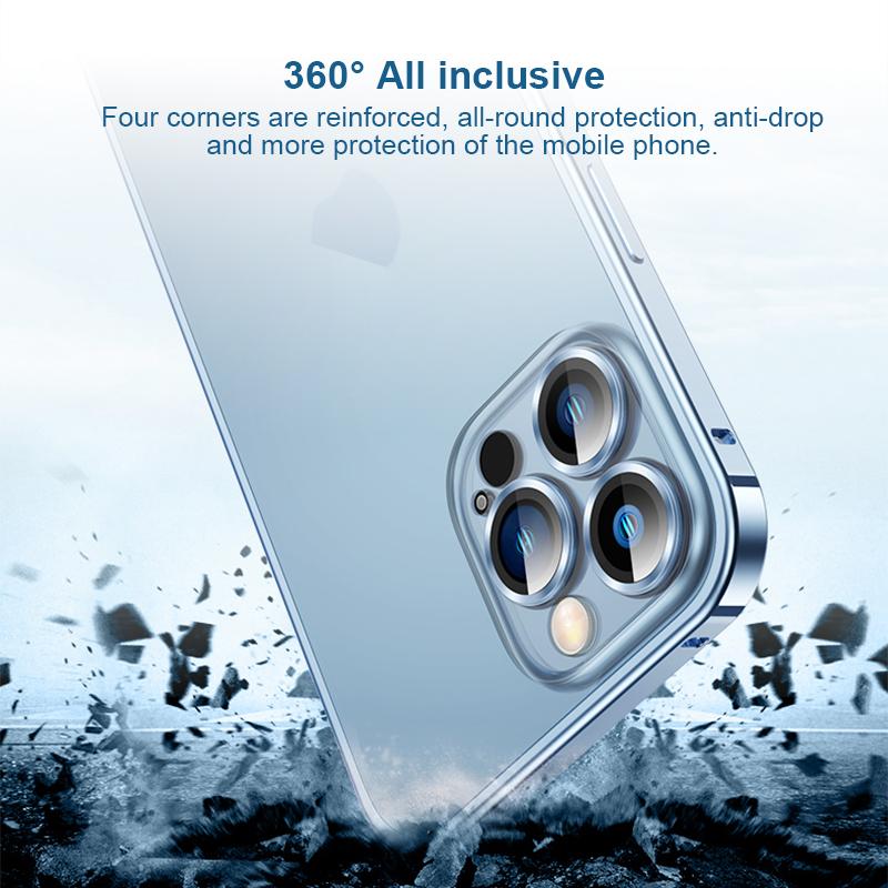 USAMS Матовый полупрозрачный чехол из алюминиевого сплава с металлическим каркасом для iPhone 14 13 12 Pro Max, поддерживающая крышка