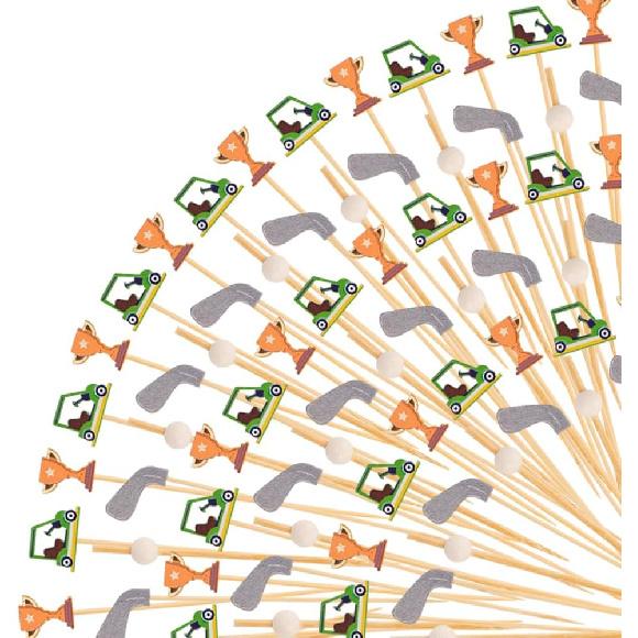 100PCS Golf Cocktail Picks,4.7 Inch Golf Themed Party Decorations/Toothpicks for Appetizers/Fruit Skewers for Catered Events Buffet Party Holiday