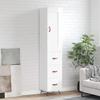 VidaXL Highboard Glossy White 34.5x34x180 Cm Engineered Wood 3200171