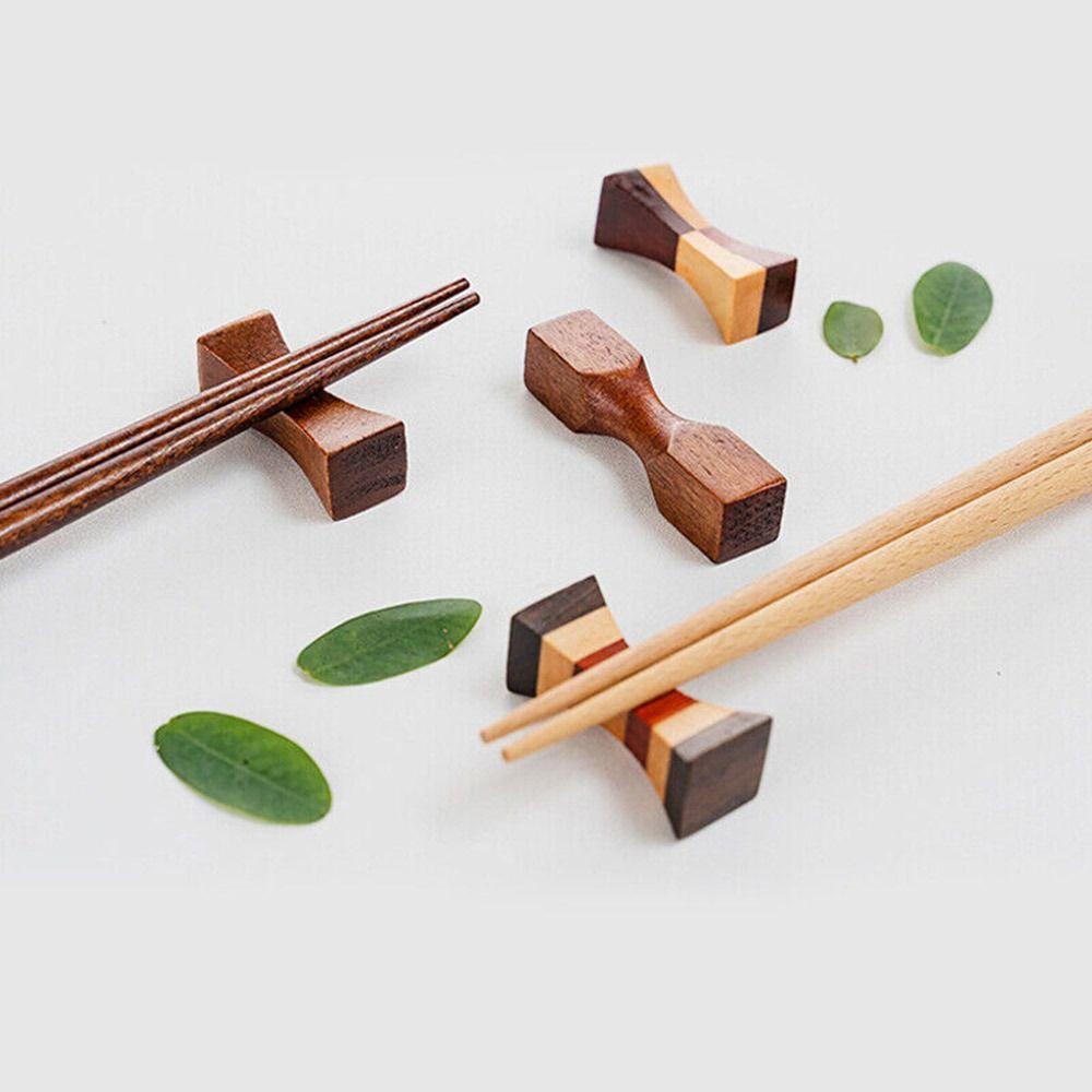 6Pcs Japanese Style Spoon Wooden Chopstick Pillow Chopstick Holder Kitchen Tableware Chopstick Rest