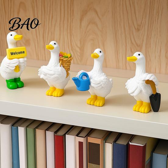 Lovely Gift for Friends Mini Garden Duck Figurine, Cute Farm Dolls, Small Desktop Home Office Decor Car Dashboard Figurines, Micro Landscape Ornaments