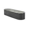 Metal Raised Garden Bed, 2.0 x 0.6 x 0.4 m Oval Outdoor Galvalume Planter Garden Box, Open Bottom Design, Large Planter Raised Bed for Growing