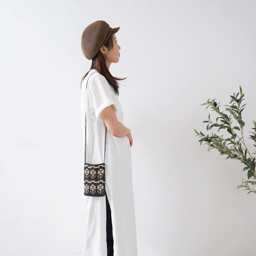 Raw Wool Itohenlab Knitting Kit #9-7 Flower Pattern Smartphone Shoulder Bag