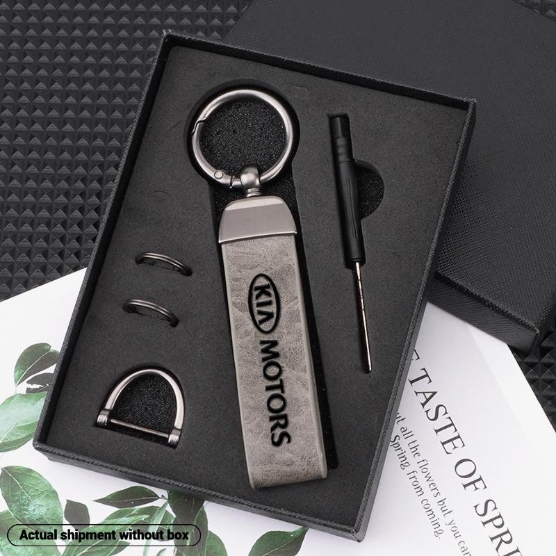 Leather Anti-Loss Car Keychain Badge Gifts Keyring Pendant For KIA Ceed Sportage Rio Proceed K5 Optima Sedona Forte Cerato Venga dmzu30