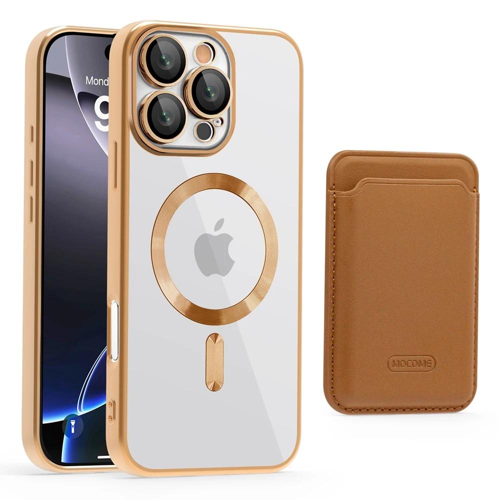 2 in 1 Detachable Card Holder Magnetic Wireless Charging Phone Cover For Magsafe Case for iPhone 16 Pro Max 15 Plus 14 13 12 11