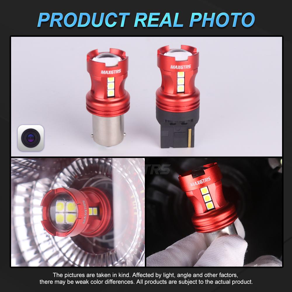 MAXGTRS 2x Strobe Flash P21/5W S25 1157 Bay15D 3030 LED Chip Bulb 7443 1156 Car Stop Backup Brake Parking Tail Signal Light