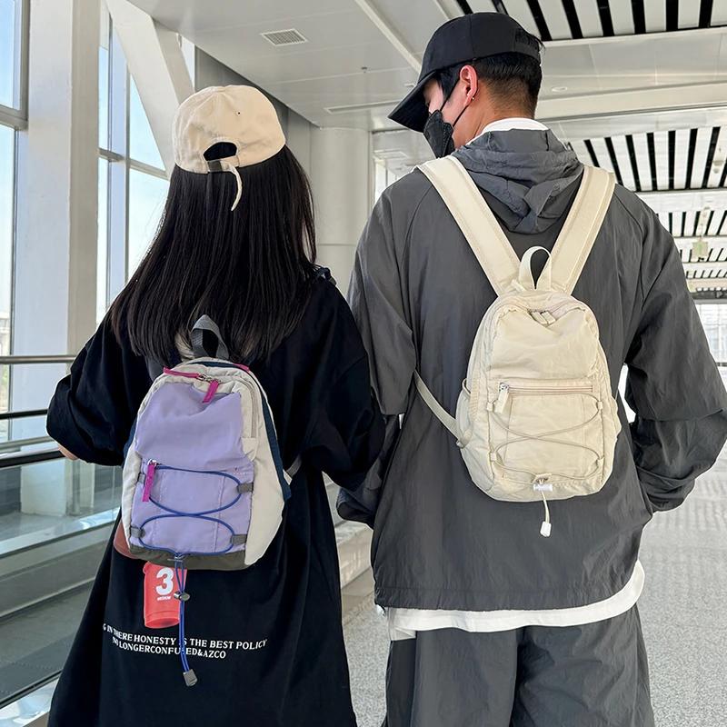 Contrasting Color Women's Outdoor Backpack Mini Men's Hiking Backpack Middle and High School Students New